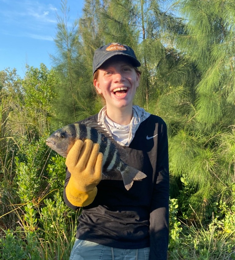 Rachel Holding a Fish