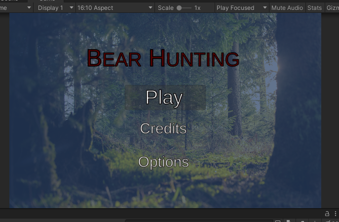 Bear Hunting Game Menu Screen